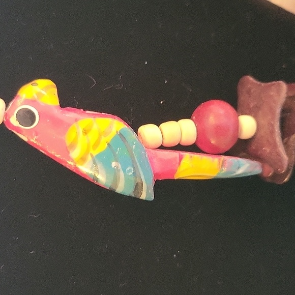 Vintage Parrot Wooden Necklace - Picture 6 of 7